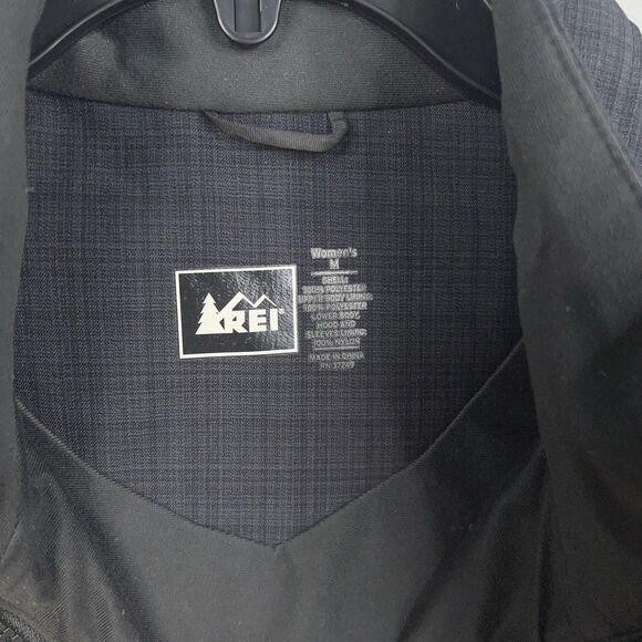 REI Jacket Womens Medium Gray Plaid Windproof Outdoor Hiking Elements Softshell - Picture 6 of 14